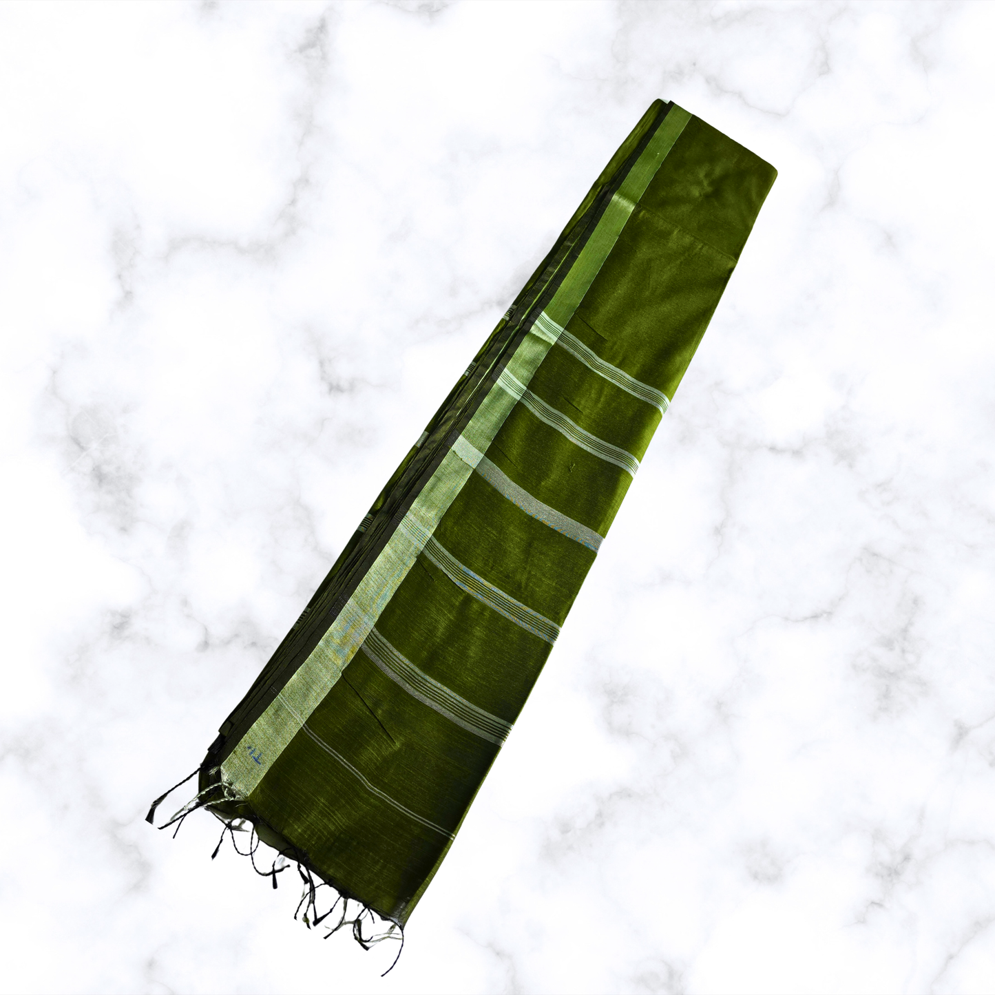 Refreshing Green Slab Cotton Saree: Minimalist Artisanal Grace