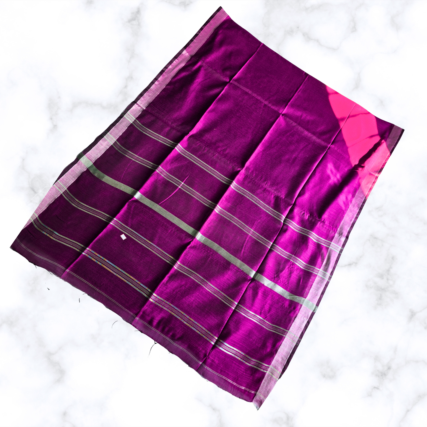 Deep Purple Slab Cotton Saree: Minimalist Charm & Artisanal Texture