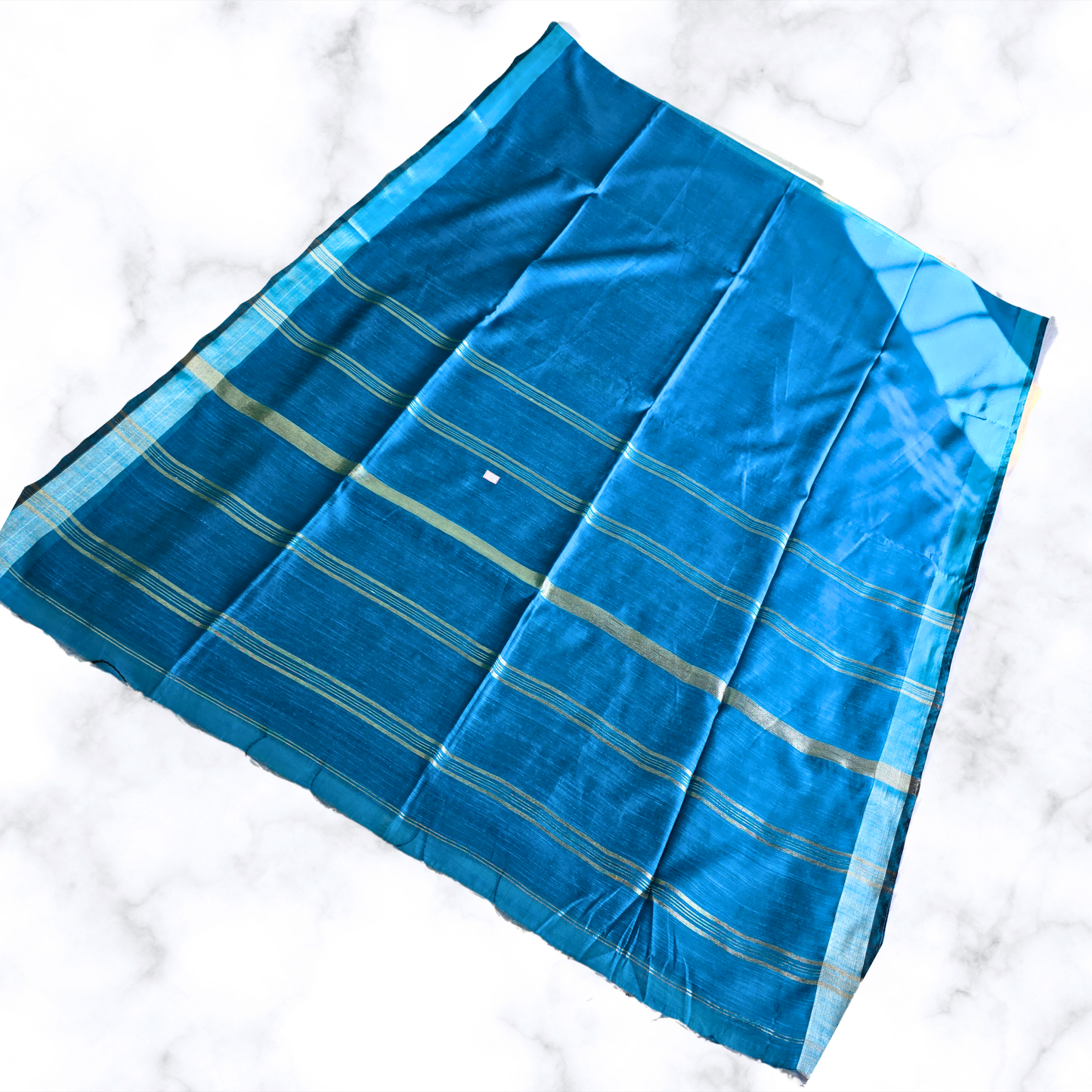 Serene Blue Slab Cotton Saree – Effortless Everyday Elegance